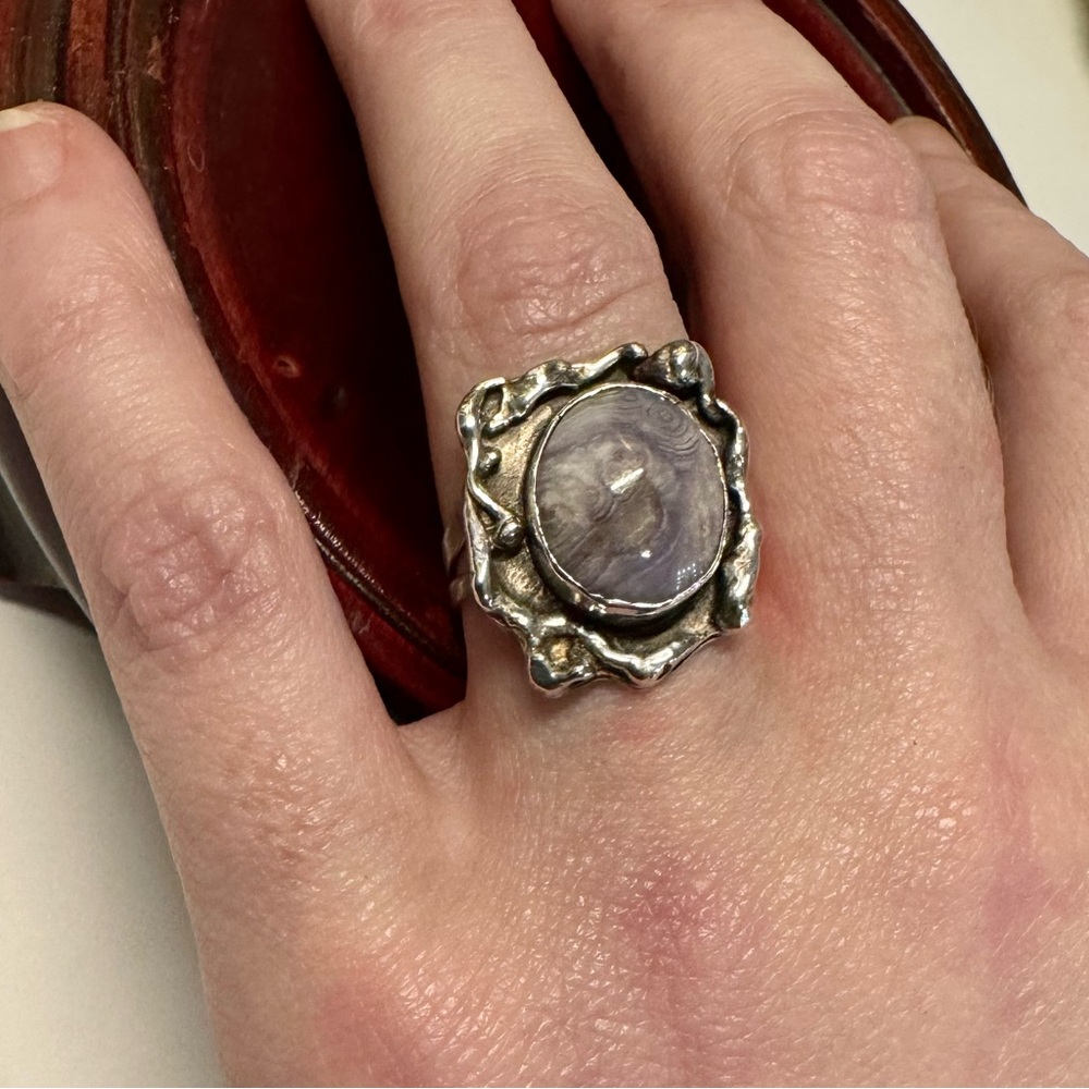 Sterling Silver Statement Ring With Lavender Agate - image 7